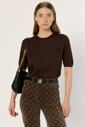 SLEEVELESS ROUND-NECK FINE WOOL SWEATER - ELSA