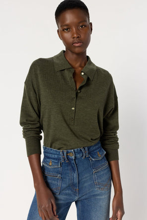 FINE WOOL POLO SHIRT - EMELINE