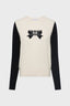 WOOL SWEATER WITH PRINTED BOW - EDEN