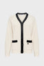 TWO-TONE WOOL CARDIGAN - ESTER