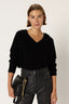 V-NECK WOOL SWEATER WITH RHINESTONES - EDWIGE
