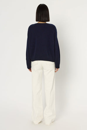 LOOSE-FITTING WOOL SWEATER WITH RHINESTONES - ESME