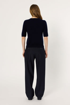SHORT-SLEEVED WOOL SWEATER - EVAELLE
