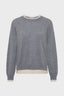 TWO-TONE ROUND NECK CASHMERE SWEATER - EDDA