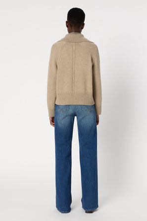 LUREX SWEATER WITH ZIPPERED COLLAR - EDENA