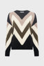 WOOL SWEATER WITH GRAPHIC HERRINGBONE PATTERN - ELISSA