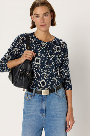 FINE WOOL FLORAL SWEATER - EVELINE