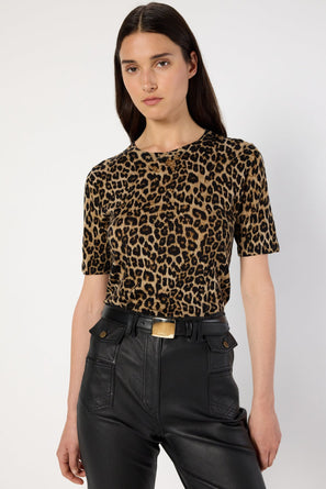 SHORT SLEEVES LEOPARD SWEATER - ELI