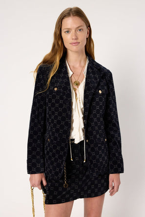 VELVET JACKET WITH MONOGRAM - NYSSA