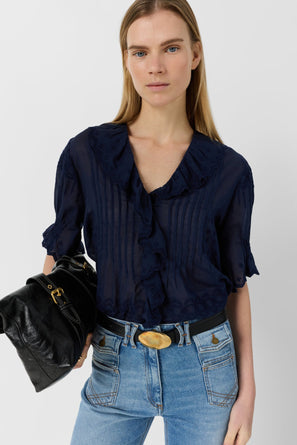 GERARD DAREL EMBROIDERED COTTON VOILE SHIRT - CEYLIA