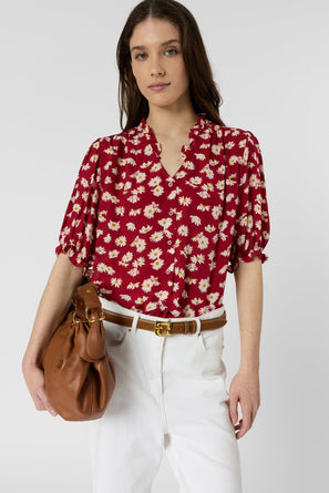 GERARD DAREL RUFFLED FLORAL SHIRT - CEVA