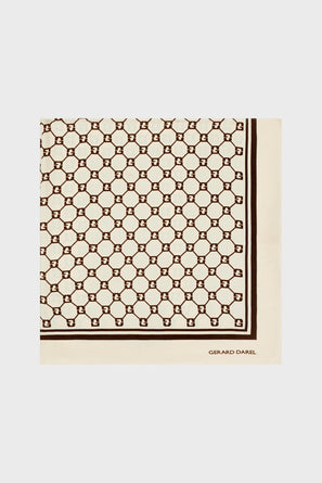 GERARD DAREL MONOGRAMMED SILK SQUARE SCARF - DANAE