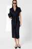 GERARD DAREL FLUID LONG DRESS WITH A SHIRT COLLAR - ROSY