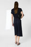 GERARD DAREL FLUID LONG DRESS WITH A SHIRT COLLAR - ROSY