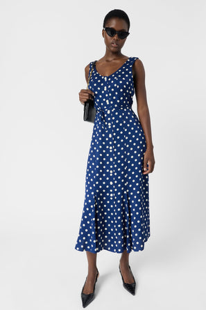 GERARD DAREL SLEEVELESS POLKA DOTS MIDI DRESS - RAVITA