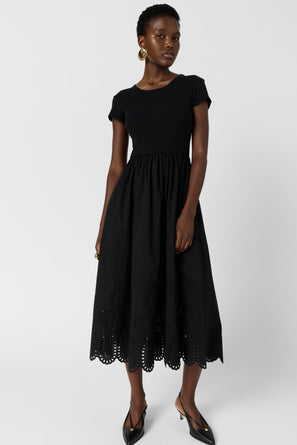 GERARD DAREL TWO-MATERIAL MAXI DRESS - RYNAH