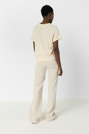 GERARD DAREL TWO-MATERIAL SCARF-INSPIRED T-SHIRT - MANOLIA