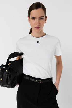 GERARD DAREL COTTON T-SHIRT WITH MONOGRAM - MAIANE