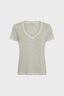 GERARD DAREL V-NECK LINEN T-SHIRT WITH LUREX - MIRANA