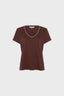 GERARD DAREL V-NECK LINEN T-SHIRT WITH LUREX - MIRANA