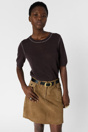 GERARD DAREL ROUND NECK SWEATER IN LINEN BLEND BLEND - LOUMIA