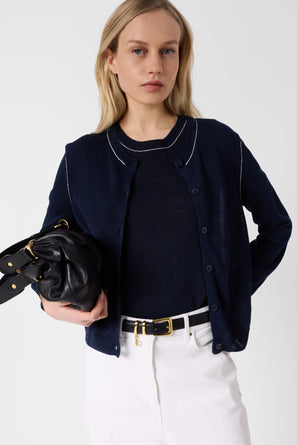 GERARD DAREL LINEN BLEND CARDIGAN - LORYS