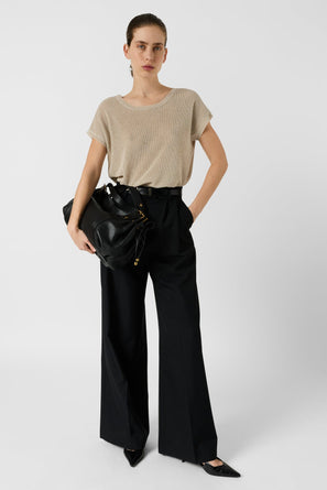 GERARD DAREL ROUND NECK IRIDESCENT KNIT SWEATER - LIXIA