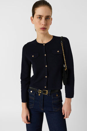 GERARD DAREL CROPPED OPENWORK CARDIGAN - LUBNA