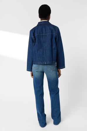 GERARD DAREL  STRAIGHT JACKET IN RAW DENIM - TAINA