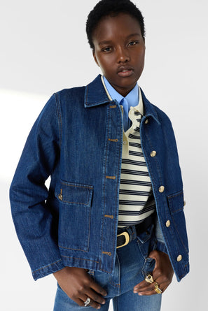 GERARD DAREL  STRAIGHT JACKET IN RAW DENIM - TAINA