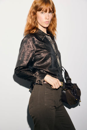 GERARD DAREL GOLDEN SATIN SHIRT - LOYCE