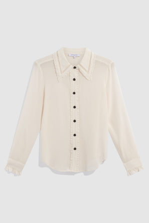 GERARD DAREL BLOUSE IN SILK CREPE WITH LACE - LOREN