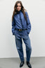 GERARD DAREL EMBROIDERED RUFFLED DENIM SHIRT - LOUPY