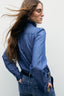 GERARD DAREL EMBROIDERED RUFFLED DENIM SHIRT - LOUPY