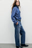 GERARD DAREL EMBROIDERED RUFFLED DENIM SHIRT - LOUPY