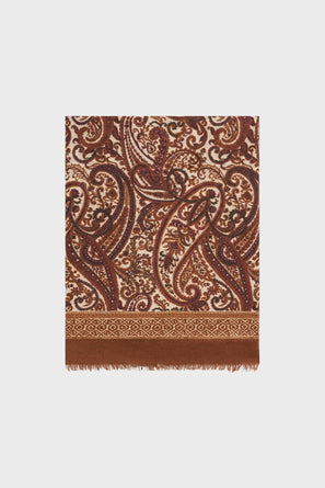 GERARD DAREL WOOL AND SILK SCARF WITH PAISLEY PRINT - SHEILA