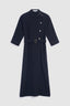 GERARD DAREL MIDI DRESS WITH HIGH COLLAR AND GOLDEN BUTTONS - CAPU