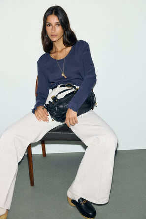 GERARD DAREL COTTON AND MODAL LACE T-SHIRT - BONA