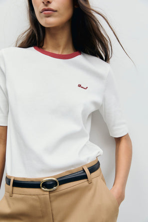 GERARD DAREL CONTRASTING COTTON T-SHIRT - BESS