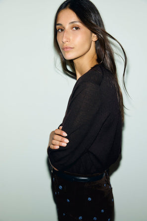 GERARD DAREL SHORT SLEEVE FINE WOOL SWEATER - REINE