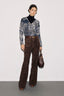 GERARD DAREL PRINTED WOOL V-NECK SWEATER - RHEA