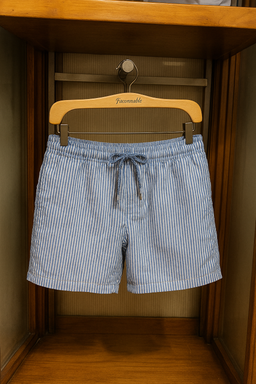 STRIPED SEERSUCKER SWIM SHORTS