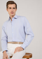 REGULAR FIT REGIMENTAL STRIPED POPLIN SHIRT