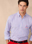 REGULAR FIT NAUTICAL STRIPED TWILL SHIRT