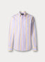 FAÇONNABLE REGULAR FIT CANDY STRIPE LINEN BLEND SHIRT