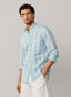FAÇONNABLE REGULAR FIT CANDY STRIPE LINEN BLEND SHIRT