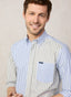 REGULAR FIT TWO-TONE STRIPED OXFORD SHIRT