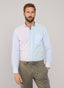 REGULAR FIT STRIPED COTTON LINEN SHIRT