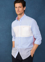 REGULAR FIT COLOUR BLOCK POPLIN SHIRT