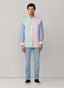 FAÇONNABLE REGULAR FIT COLOUR BLOCK STRIPE LINEN SHIRT